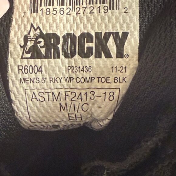 Men's Rocky ALPHA FORCE Comp Toe Black Boot  8 M Work Boot Combat - Picture 4 of 10